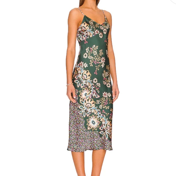 Free People Dresses & Skirts - Free People Your Better Side Midi Slip Dress Silky Floral Print Siz Sm Md Lg NWT